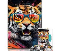 Animal Tigers Jigsaw Puzzles for Teenagers 1000 Piece,Educational Games Home Decoration Artists Collection,Fine Art (75x50cm)