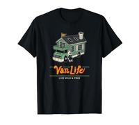 Animal Tiny House Camper Mobile Home Illustration Art Value Graphic T-Shirt, Men, Black, M