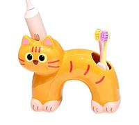 Animal Toothbrush Holder - Cat Draining Ceramic Stand | Cartoon Electric