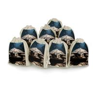 Animal Tortoise Bunches Pocket Cotton And Hemp with Drawstring 8 Pieces Reusable Gift Bags Jewelry Pouch for Wedding DIY Craft Party (4.9 X 6.7 Inch)