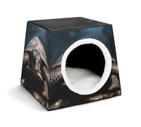 Animal Tortoise Cat Bed for Indoor Cats - Foldable Cat & Dog House with Removable Cozy Cushion, Waterproof Oxford Washable Pet House for Small Pets 13.8" X 13.8" X 11.8"