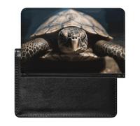 Animal Tortoise Passport Holder with 3 Card Slots, Portable PU Leather Travel Wallet, Slim Protective Cover for Passport, ID, Credit Cards