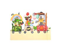 Animal Toy Train 3D Pop Up Birthday Card for Child by Alljoy Cards KC002