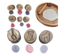 Animal Track Stamps | Animal Fun Stamps Toddler Toys,Wooden Footprints Stampers Craft Kits, Scrapbook Supplies Preschool Learning Activities for Party Favors Classroom Prizes
