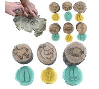 Animal Track Stamps,Animal Tracks Stamps for Kids - Wooden Footprints Stampers Craft Kits, Scrapbook Supplies Preschool Learning Activities for Party Favors Classroom Prizes
