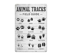 Animal Tracks Field Guide Sign Log Cabin Wall Decor, Forest Hunting Decor, Boy Nursery Decor