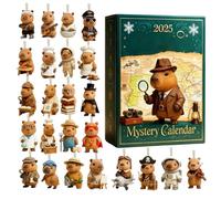 Animal , Two-Dimensional Acrylic Cute Collectibles, 24 Days Countdown Capybara Decorative Item for Christmas Tree - For Decoration on the Car Rear View Mirror, for Holiday Parties, for