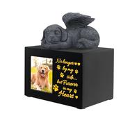 Animal Urns for Dogs, Urns for Dogs | Wooden Cat Urn with Dog Angel - Funeral Boxes for Pets Funeral & Cremation Urns with Picture Frame for Loss Pets Dogs Cats