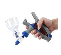 FAcoLL Animal Veterinary Syringe, 1-5ML Automatic Continuous Syringe, Stainless Steel Adjustable Cattle Syringe Gun Injector, for Poultry Livestock Pig Goat 10ML