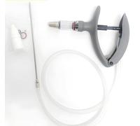 Animal-Veterinary Syringe, Automatic Continuous-Syringe, Stainless Steel Adjustable Cattle Syringe Gun Injector, for Poultry(Intubation/2ml)