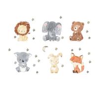 Animal Wall Decals, Adhesive PVC Animal Wall Stickers | Cartoon Decal, 6 Colorful Room Decor for Wall, Furniture, Ceramic Tile, Refrigerator