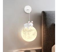 Animal Wall Lamp for Nursery White Milk Moon Wall Light Kids Room Hardwired Mid Century Modern Wall Sconce Indoor Cute Wall Mounted Lamp for Bedroom Living Room Study Room Dining Room Stairs P
