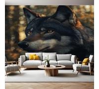 Animal Wall Mural 250 x 180 cm Timber Wolf Non-Woven Art Print Wallpaper Mural for Walls Living Room Bedroom TV Background Boys Girls Kids Rooms Decoration