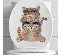 Animal Wall Stickers for Bedrooms Cat Wall Sticker Bathroom Wallpaper Cute Toilet Seat Cover Lid Sticker Living Room 1019