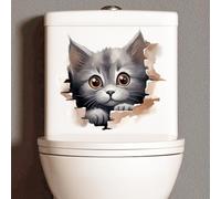 Animal Wall Stickers for Children - Cute Toilet Wall Stickers Bathroom Waterproof Cat Animal Wall Decal Home Decor 1025