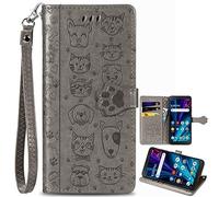 Animal Wallet Case for OPPO Reno 9A/7A, Leather Folio Cover Lovely Cat Dog Magnetic Closure Cartoon Design, Wallet Cover for OPPO Reno 9A/7A-003