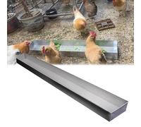 Animal Water Trough Outdoor 8 15 23 35 39 In, Pigeon Chicken Duck Goose Rabbits Hay Feeder, Stainless Steel Small Feeding Trough set for Livestock/Poultry(H 7cm(2 3/4"),L 40cm (15 7/10"))