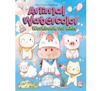 Animal Watercolor Workbook for Kids: Ages 8-12, 20 Kawaii Coloring Pages, Simple & Easy Design with Adorable Animal