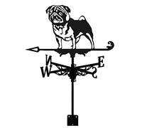 Animal Weather Vane Measuring Tools Weathervane with Arrow Stainless Steel Retriever Ornament Weathercock Direction Indicator Garden Stake Art Decor