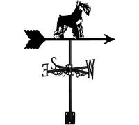Animal Weathervane Stainless Steel Dog & Puppy Weather Vane Direction Indicator Measuring Instrument Roof Installation Wind Vane Farm Scene Garden Deco Accessories-Schnauzer
