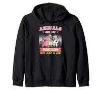 Animal Welfare ANIMALS ARE MY PASSION Funny Animal Rescuer Zip Hoodie