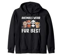 Animal Welfare ANIMALS WEAR FUR BEST Animal Rights Zip Hoodie