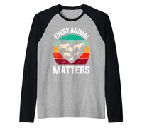 Animal Welfare EVERY ANIMAL MATTERS Funny Animal Rights Raglan Baseball Tee