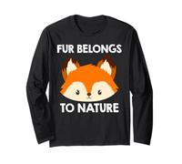 Animal Welfare FUR BELONGS TO NATURE Funny Animal Rights Long Sleeve T-Shirt