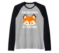 Animal Welfare FUR BELONGS TO NATURE Funny Animal Rights Raglan Baseball Tee
