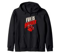 Animal Welfare FUR IS MURDER Anti Fur Zip Hoodie