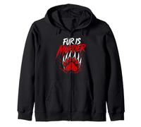 Animal Welfare FUR IS MURDER Anti Fur Zip Hoodie