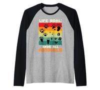 Animal Welfare LIFE GOAL SAVE ALL ANIMALS Animal Rights Raglan Baseball Tee