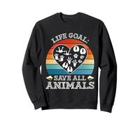 Animal Welfare LIFE GOAL SAVE ALL ANIMALS Animal Rights Sweatshirt