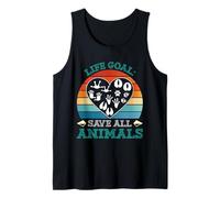 Animal Welfare LIFE GOAL SAVE ALL ANIMALS Animal Rights Tank Top