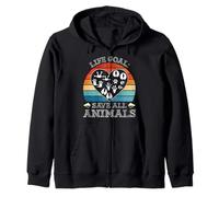 Animal Welfare LIFE GOAL SAVE ALL ANIMALS Animal Rights Zip Hoodie