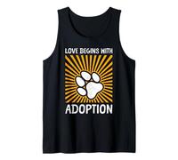 Animal Welfare LOVE BEGINS WITH ADOPTION Funny Animal Rescue Tank Top