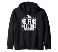 Animal Welfare NO FINS NO FUTURE SAVE SHARKS Animal Rights Zip Hoodie