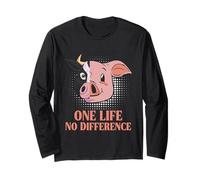 Animal Welfare ONE LIFE NO DIFFERENCE Funny Animal Rights Long Sleeve T-Shirt