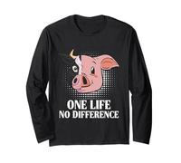 Animal Welfare ONE LIFE NO DIFFERENCE Funny Animal Rights Long Sleeve T-Shirt