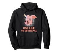 Animal Welfare ONE LIFE NO DIFFERENCE Funny Animal Rights Pullover Hoodie