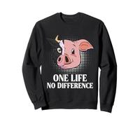 Animal Welfare ONE LIFE NO DIFFERENCE Funny Animal Rights Sweatshirt