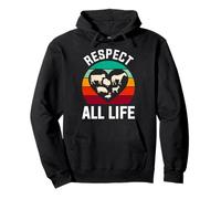 Animal Welfare RESPECT ALL LIFE Retro Animal Rights Pullover Hoodie