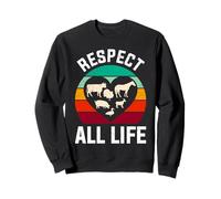 Animal Welfare RESPECT ALL LIFE Retro Animal Rights Sweatshirt