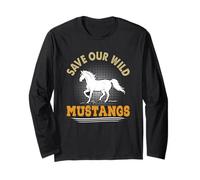 Animal Welfare SAVE OUR WILD MUSTANGS Funny Animal Rescue Long Sleeve T-Shirt