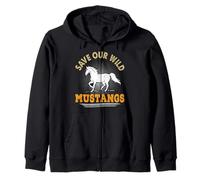 Animal Welfare SAVE OUR WILD MUSTANGS Funny Animal Rescue Zip Hoodie
