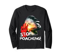 Animal Welfare STOP POACHING GORILLAS Funny Animal Rights Long Sleeve T-Shirt
