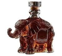 Animal Whiskey Glass Decanter，Elephant，Deer，Wolf Head，Owl Shape Wine Container,Exquisite Liquor Glass Bottle for Dad Husband ，Home Bars Decoration，120ml (Elephant)