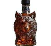 Animal Whiskey Glass Decanter，Elephant，Deer，Wolf Head，Owl Shape Wine Container,Exquisite Liquor Glass Bottle for Dad Husband ，Home Bars Decoration，120ml (Wolf Head)