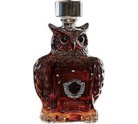 Animal Whiskey Glass Decanter，Elephant，Deer，Wolf Head，Owl Shape Wine Container,Exquisite Liquor Glass Bottle for Dad Husband ，Home Bars Decoration，120ml (Owl)