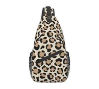 Animal Wild Texture Leopard Dots Unisex Crossbody Backpack Adjustable Strap Daypack Multiple Pockets Shoulder Backpack For Cycling Daily Use Travel Walking